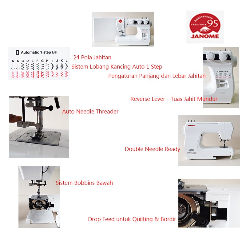 Mesin Jahit JANOME 2222 (Portable)