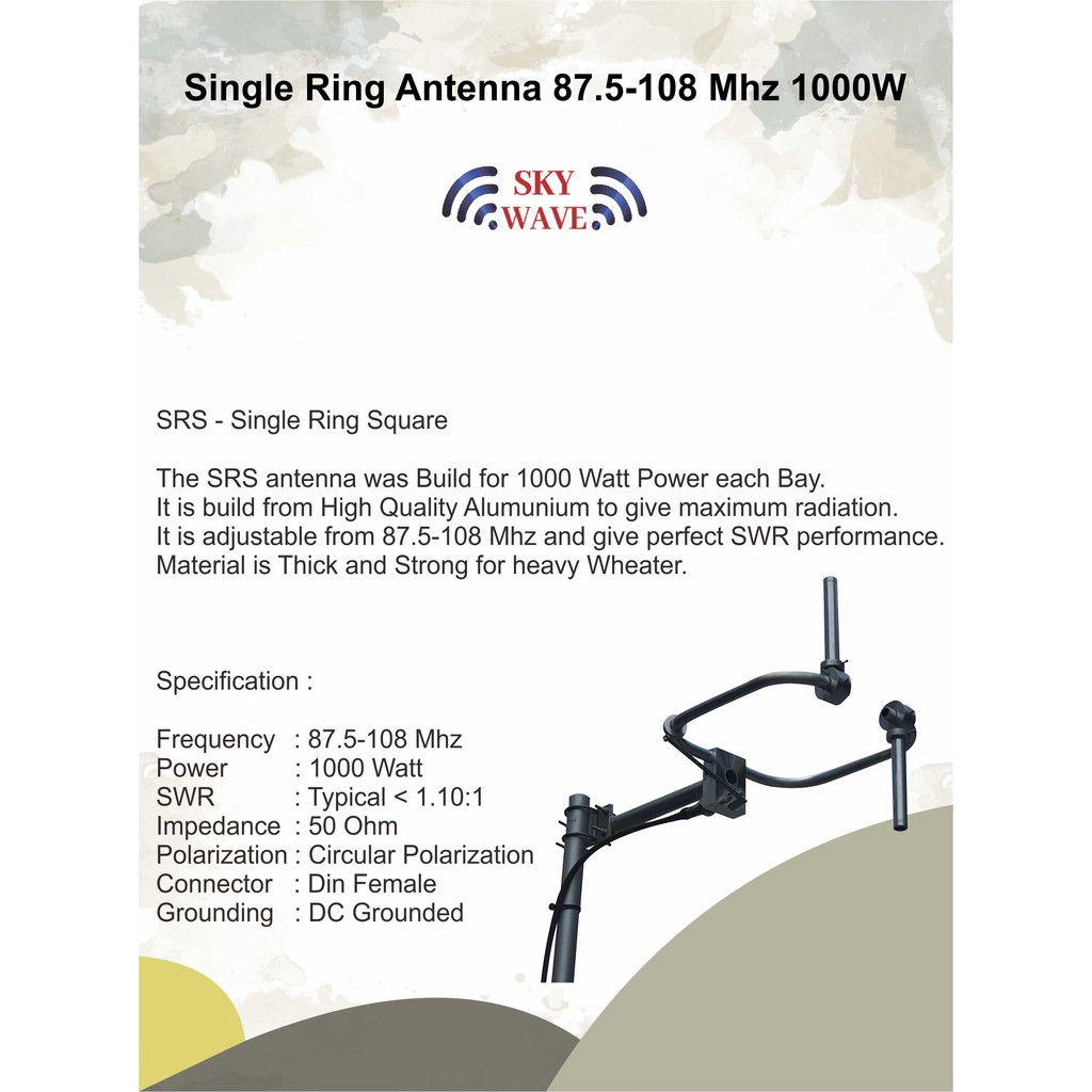 Single Ring Antena untuk FM Pemancar 1000 Watt 87.5-108 Mhz