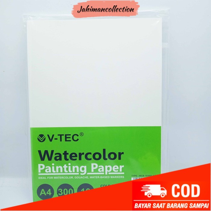 

✨ BISA COD ✨ KERTAS GAMBAR WATERCOLOR WCB A5 / A4 12SHEET 300GSM V-TEC - UKURAN A4