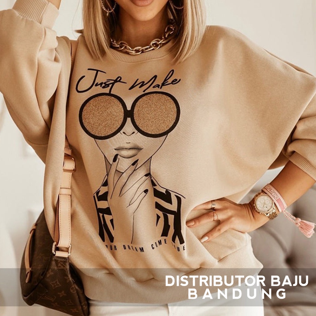 Sweater Aesthetic Woman - Sweatshirt Wanita Terbaru - Bahan Fleece - Allsize Sweater