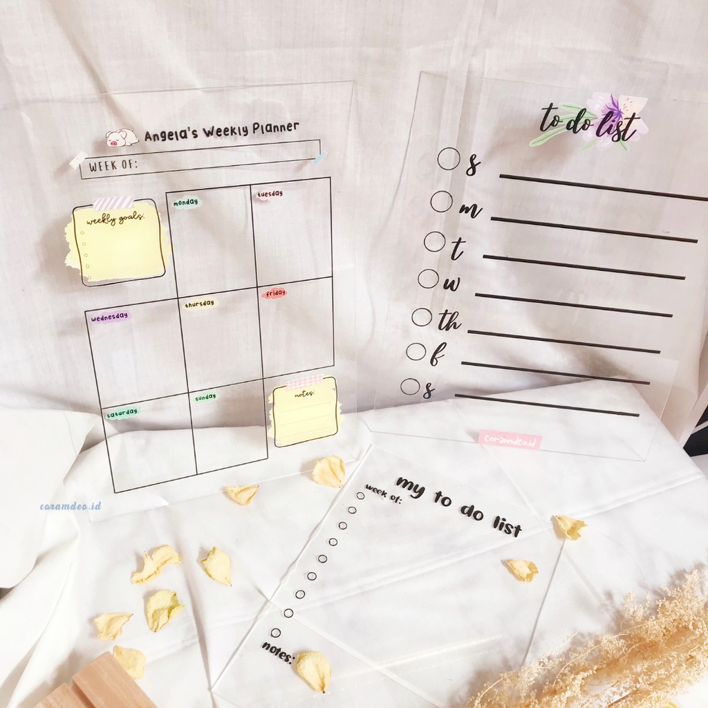

Custom Acrylic Planner ( FREE REQUEST DESIGN SENDIRI)