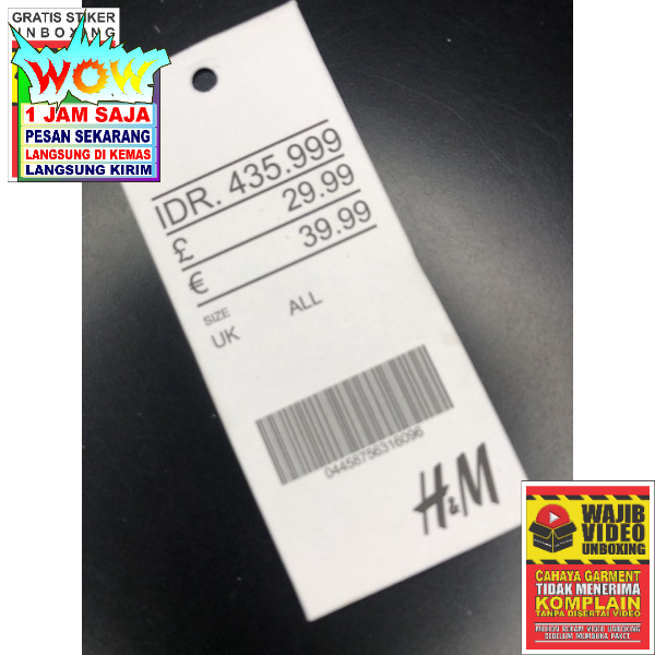 

H&M PRICE TAG HANGTAG BARCODE CO 1X DI KIRIM 600PCS