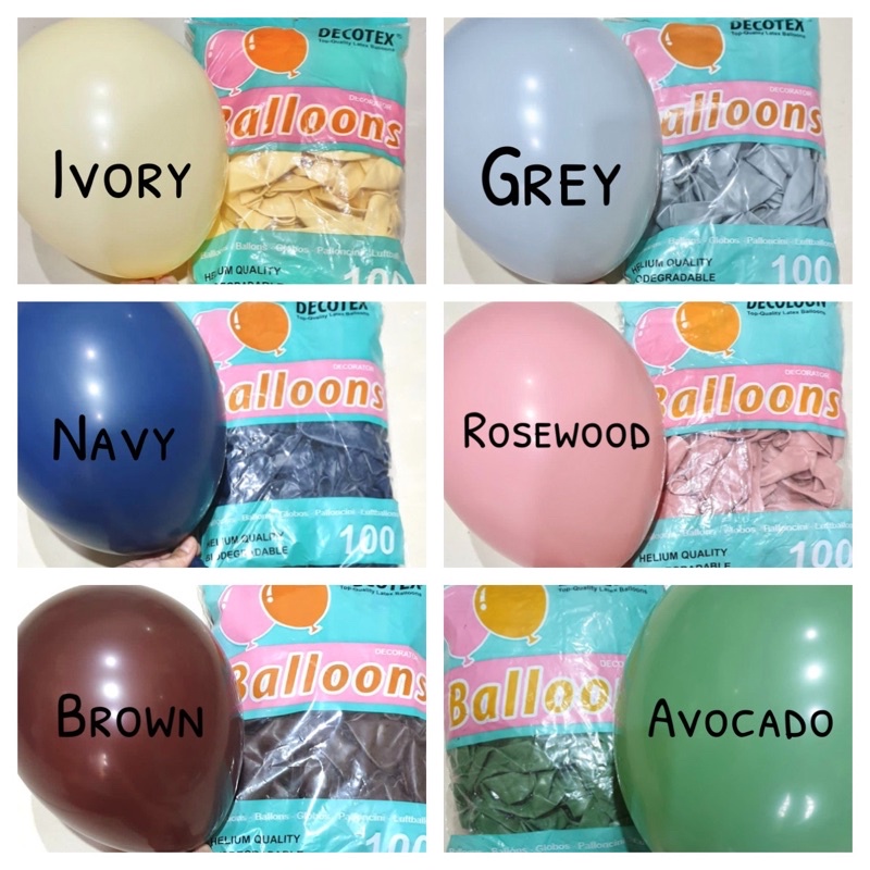 BALON DOFF 12” WARNA RETRO isi 100pcs