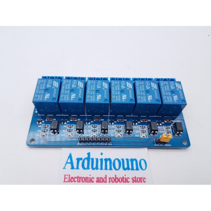 New Relay Module 6 Channel 24v with Optocoupler LED for Arduino