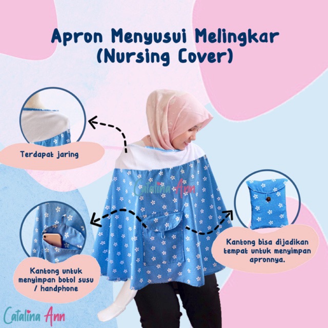 Apron Menyusui Melingkar Jaring / Nursing Cover / Penutup Menyusui