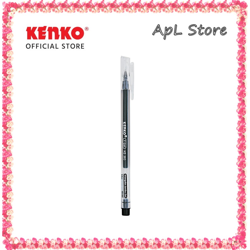 

Kenko Gel Pen Pulpen Tinta Gel Warna HItam KE-303 (T-Gel /Triangular) Pulpen Kenko Triangular D012