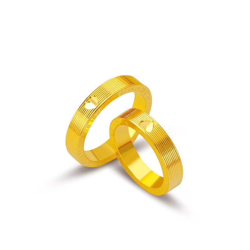 Cincin Bentuk Hati Bahan Lapis Emas Ukuran 520 Untuk Pasangan