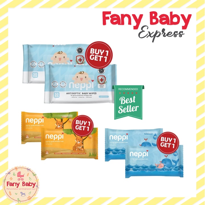 NEPPI TISSUE BASAH WIPES BUY 1 GET 1 - 50'S [BEST SELLER]