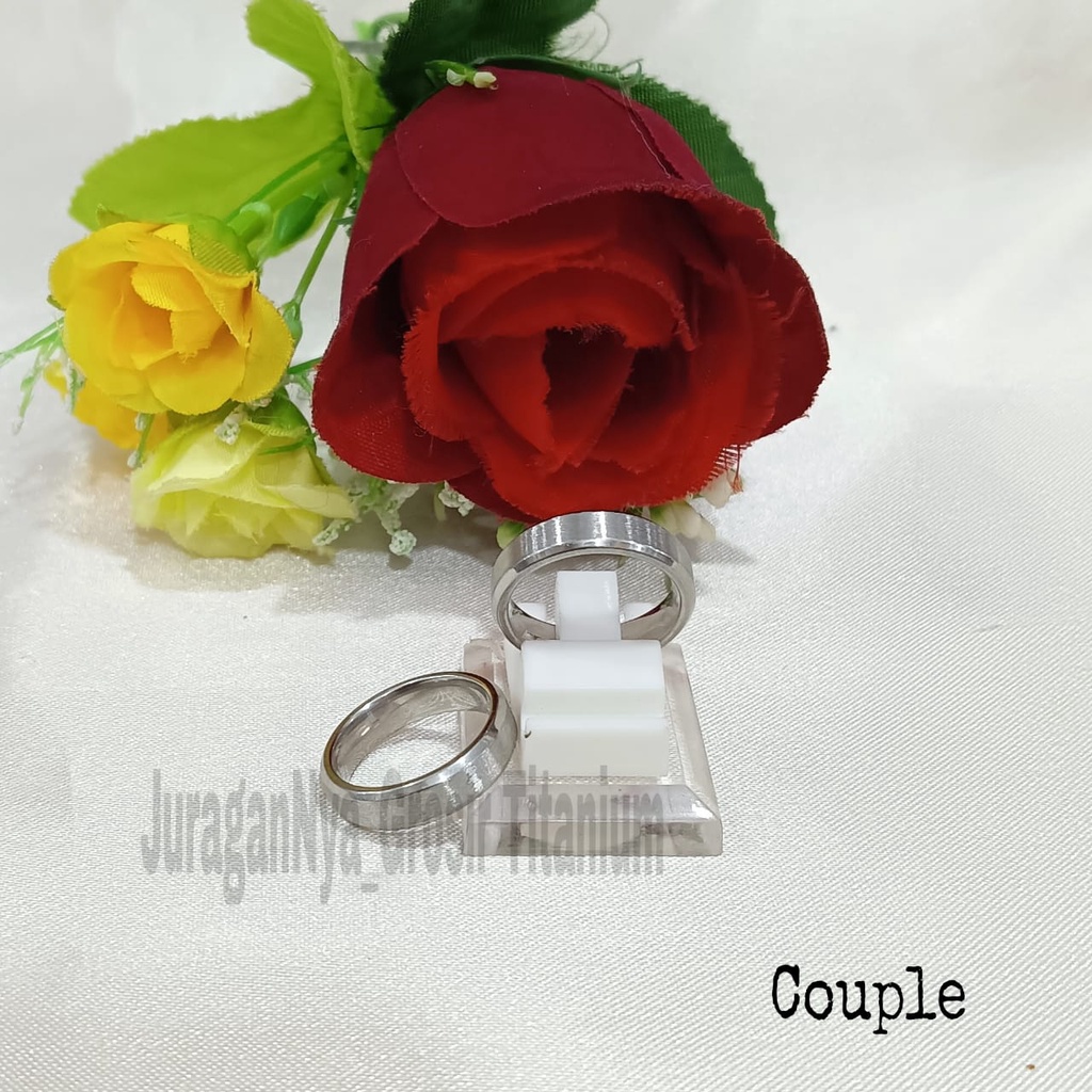 CINCIN Titanium PART 3SILVER COUPLE/PASANGAN  perhiasan fashion Korea anti karat&amp;anti luntur