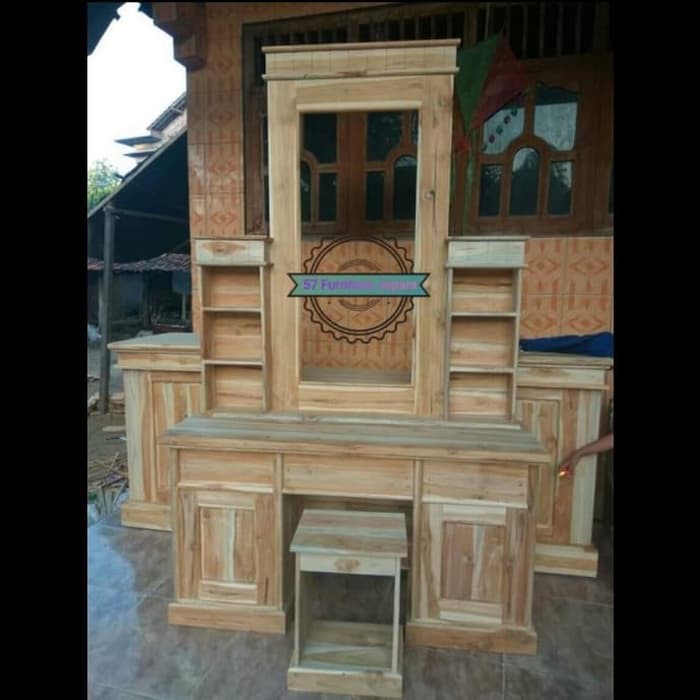 Meja rias kayu jati - Tolet Cermin Minimalis Kayu Jati Jepara