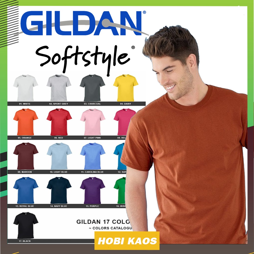 Kaos Polos Gildan Softstyle 63000 Lengan Pendek Original Import