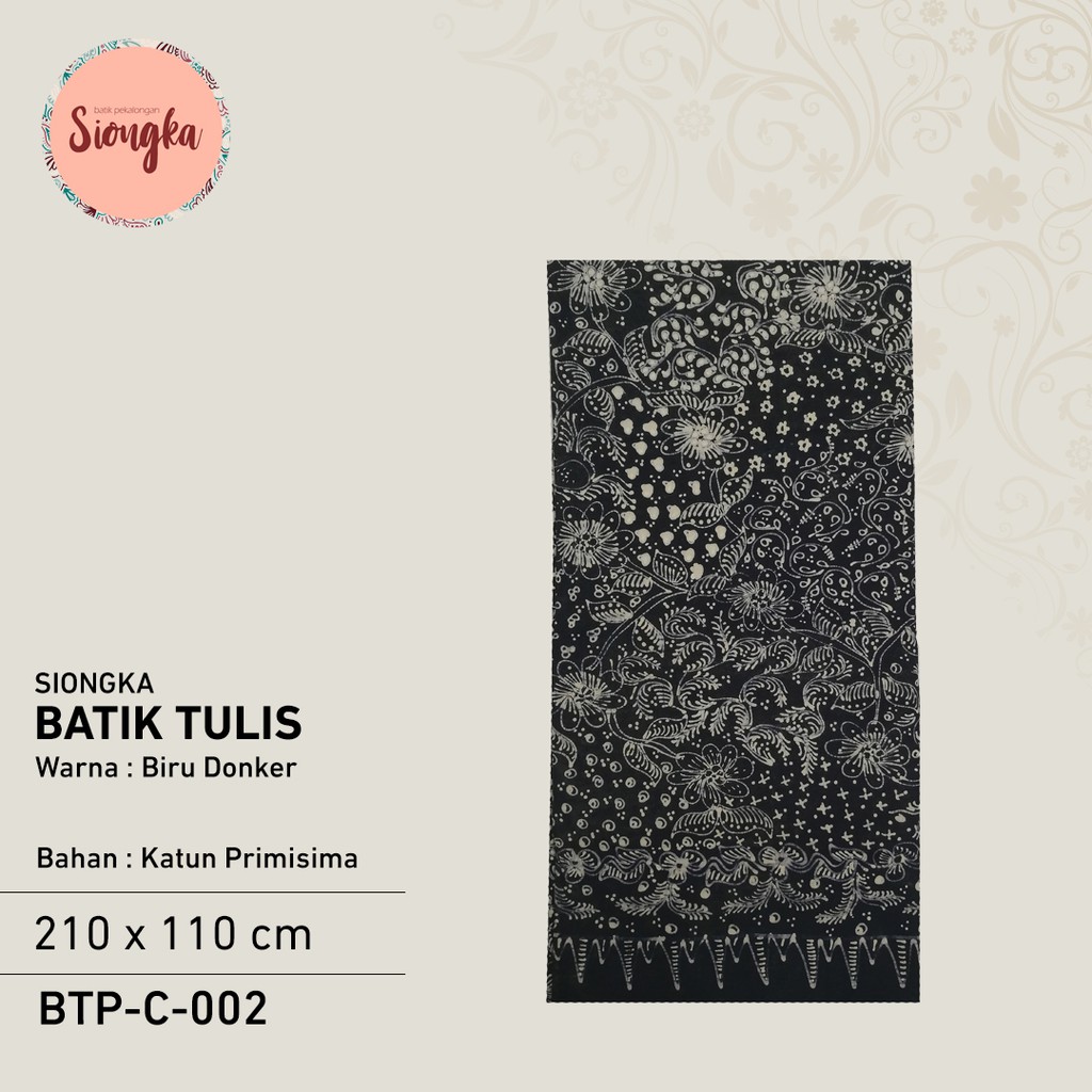 Kain Batik tulis Bahan Primisima (Biru Dongker)
