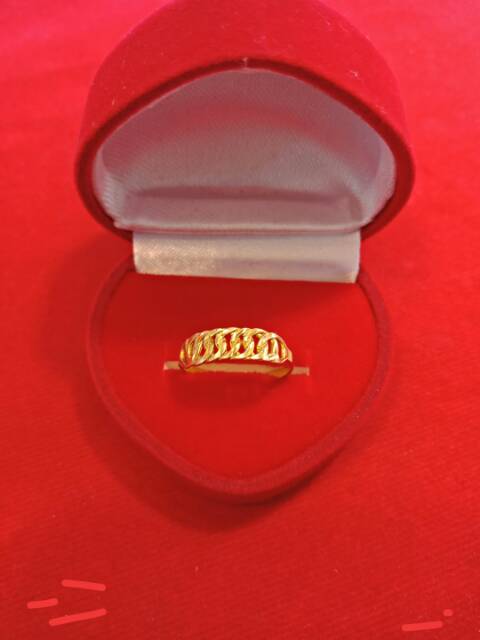 Cincin No 12 anak dan dewasa emas asli kadar 700 70% 22 1 satu gram gold cantik rantai guess mickey r