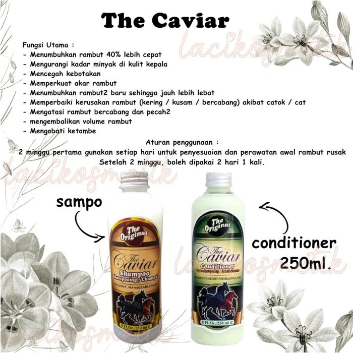 Shampo Sampo Kuda Caviar Pemanjang Rambut Perawatan Penumbuh Penyubur Rambut Botak Rontok Rusak Bercabang Anti Ketombe Shampoo Conditioner Bpom Original