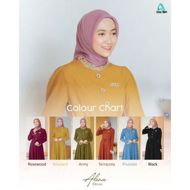 Alena dress by Atas hijab Original |Gamis Alena Gamis Kekinian
