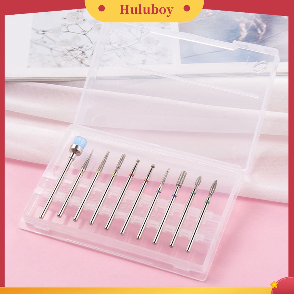 Huluboy Huluboy♡ 10pcs / Kotak Mata Bor Poles Kuku Universal Kekuatan Tinggi Untuk Manicure Wanita