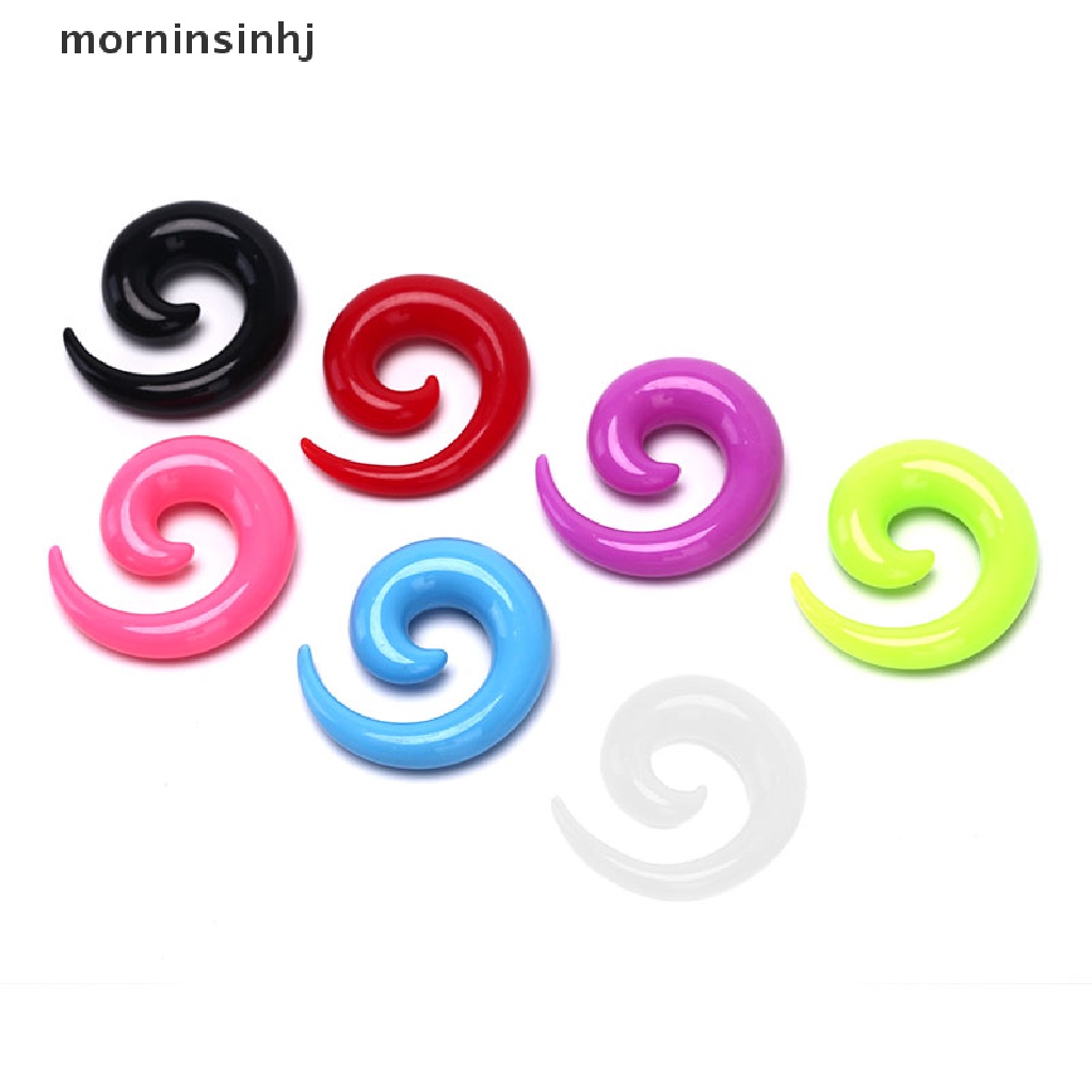 Mornin 16pcs / Set Ear Plug / Pelebar Tindikan Telinga Bentuk Spiral