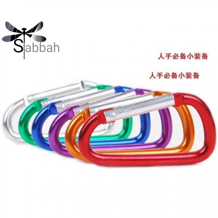 Carabiner Aluminium D-Type Hanging Buckle Karabiner Survival Gantungan