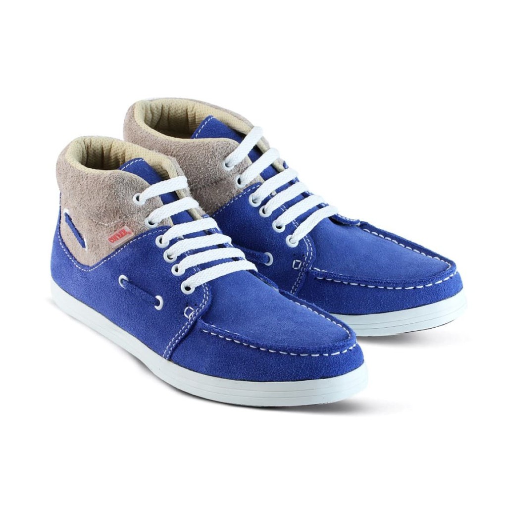 Sepatu Casual Pria kulit asli terbaik, terlaris dan termurah sis - Biru, 38
