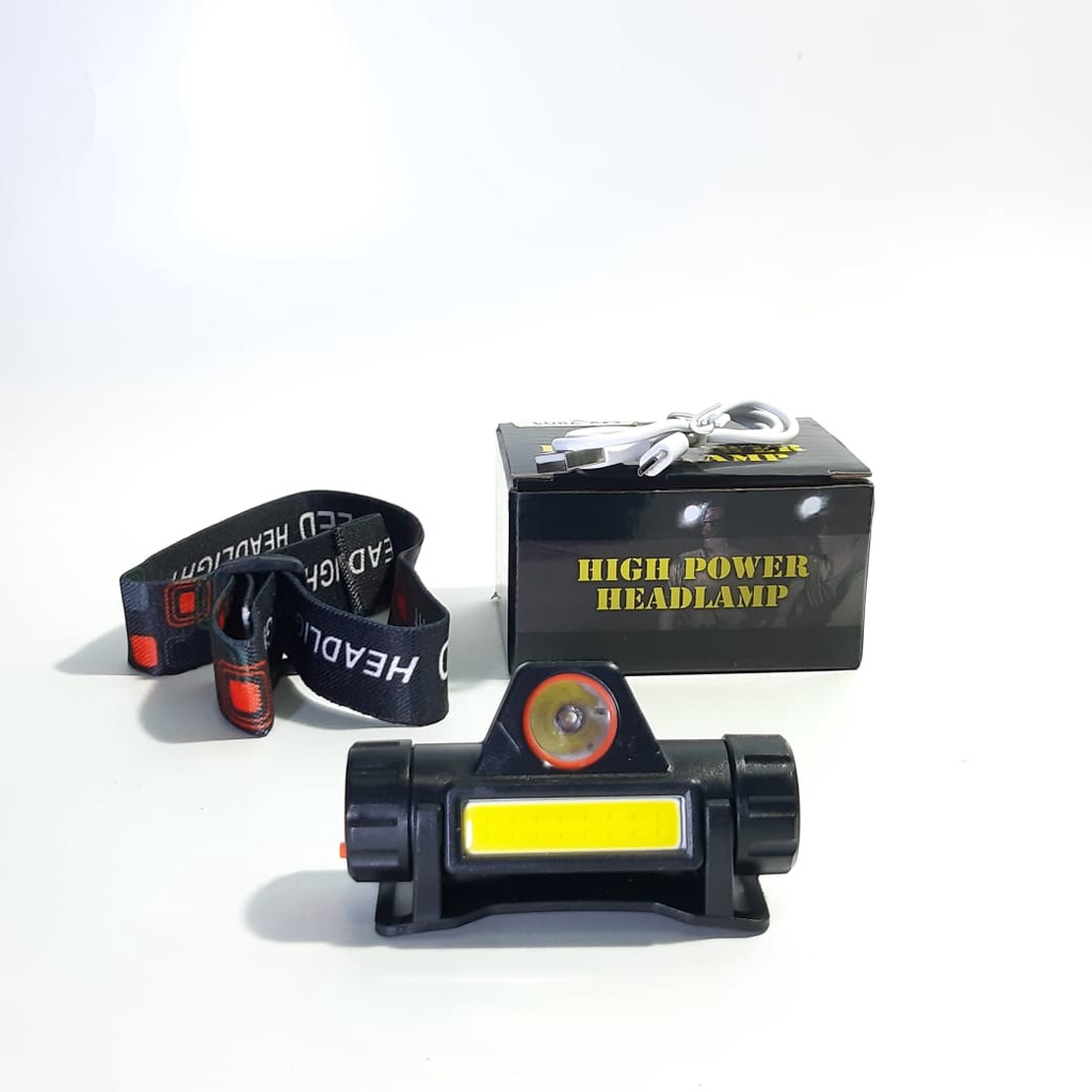 Senter Kepala Headlamp LED High Power Super Terang 2 Model  Cahaya Charger Micro USB