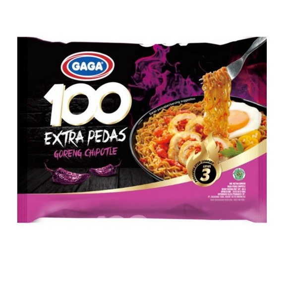 

Gaga Mie 100 Extra Pedas Goreng Level 3 Chipotle 85 gr