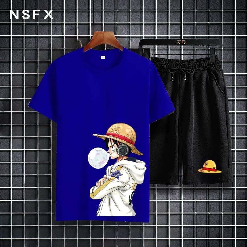 JOSJOLI_STORE/Stelan Luffy Permen/Satu Stel Atasan dan Bawahan Pria Dewasa/L XL XXL