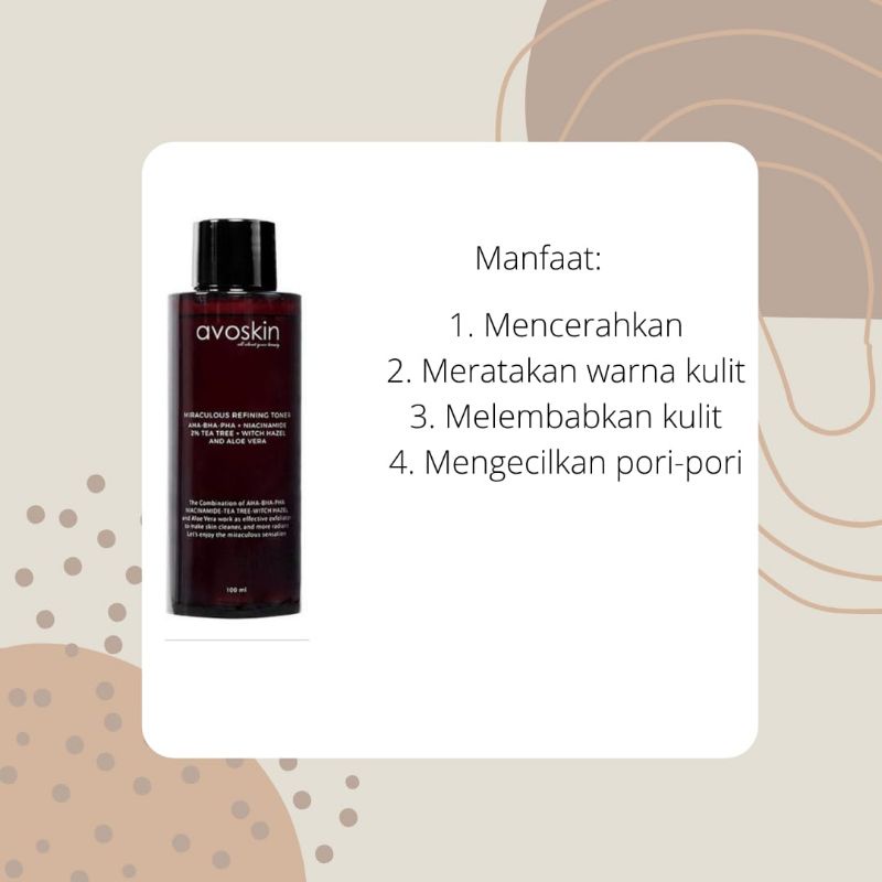SHARE IN JAR Avoskin Miraculous Refining Toner