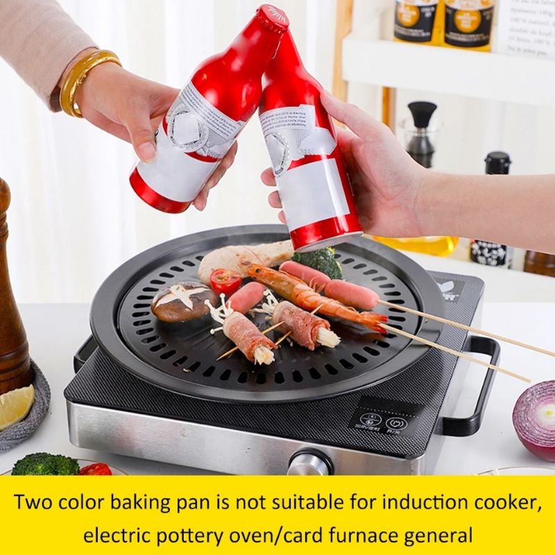 Bunda Kanaya Smokeless Grill Tempat Pemanggang Daging BBQ Grill Pan / Piring Panggang / Alat Pemanggang BBQ