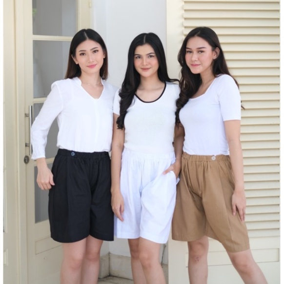 NAYYA SHORTPANTS - CELANA PENDEK MURAH - CELANA LINEN - CELANA LUCU