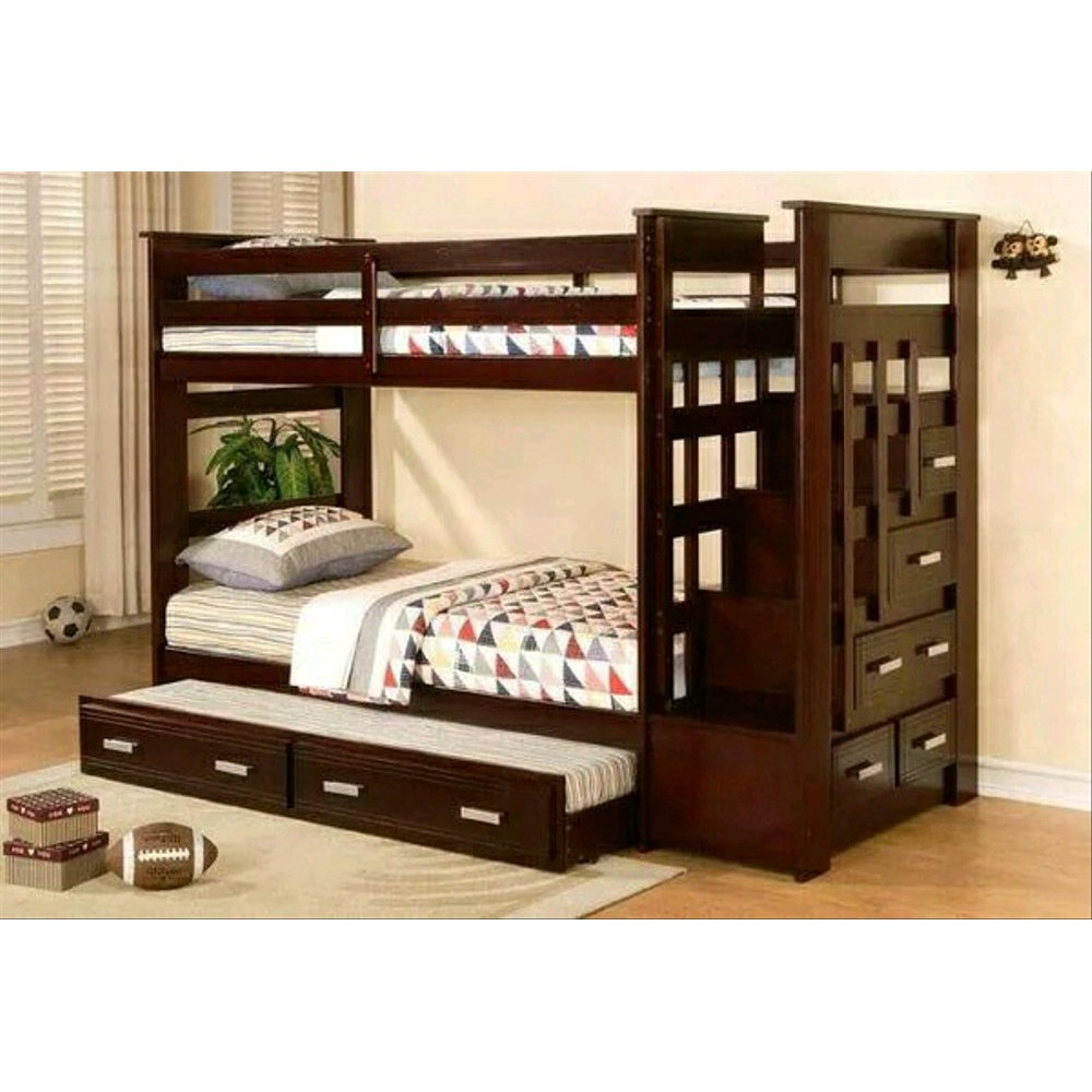 ranjang tingkat full jati