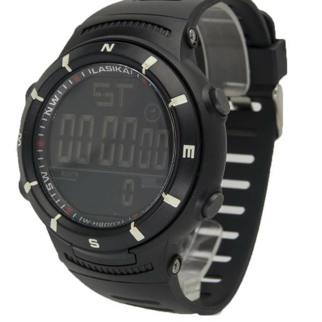 Free Box JAM TANGAN DIJITAL SPORTY TAHAN AIR 50M LAYAR HITAM 8007