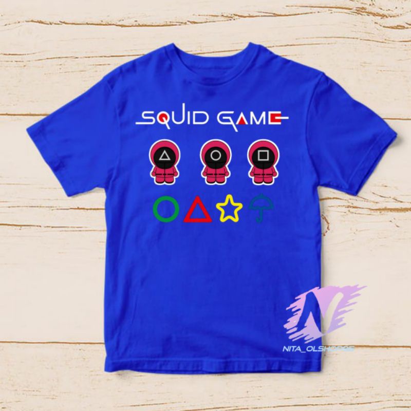 kaos anak squid game terbaru logo squid