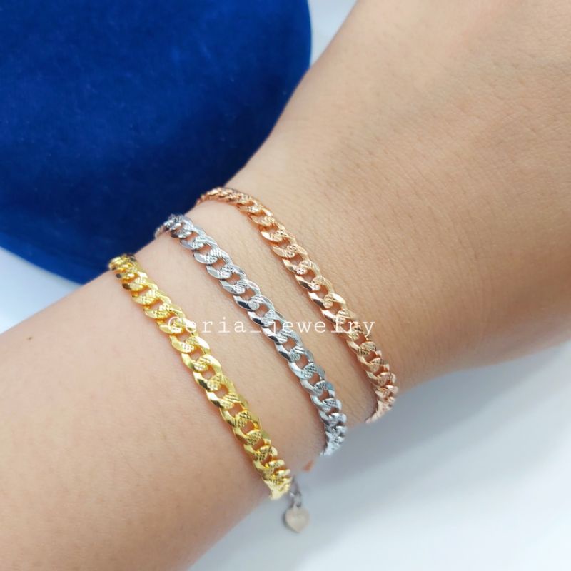 Gelang Perak Asli Silver 925 Lapis Emas Model SisikNaga + Krincing 2 - Perhiasan Perak Wanita