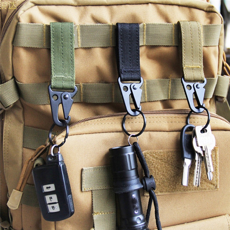TK Webbing Attach Belt With Fastener Hook Buckles Keychain Backpack Waist Hanging System Belt