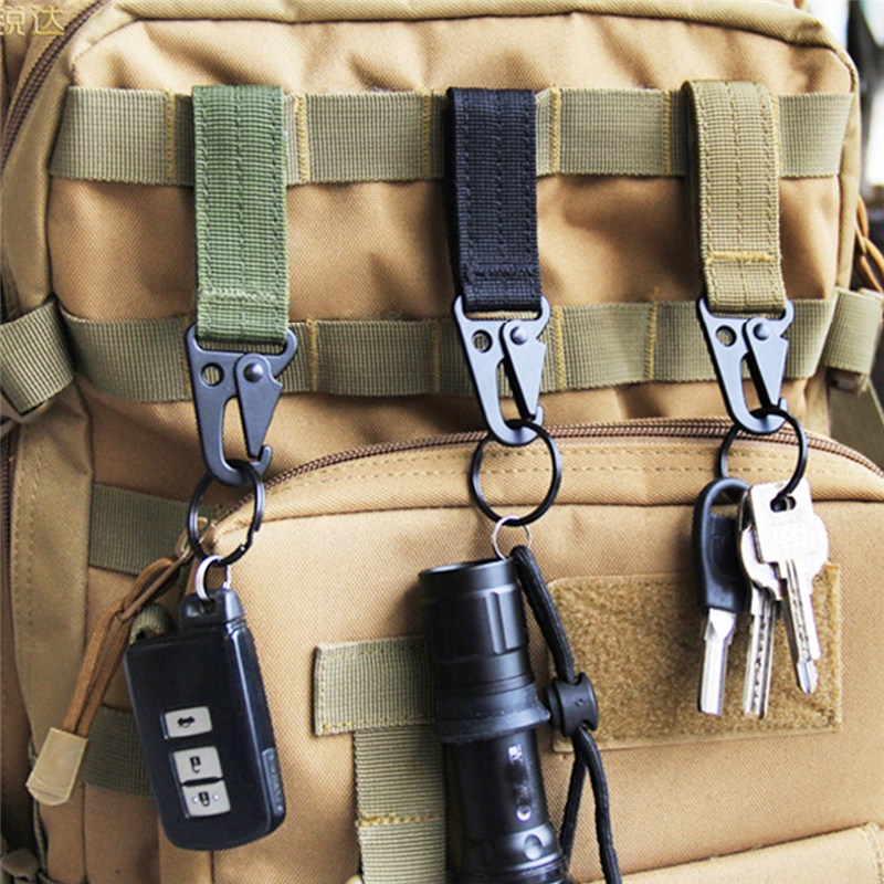 TK Webbing Attach Belt With Fastener Hook Buckles Keychain Backpack Waist Hanging System Belt