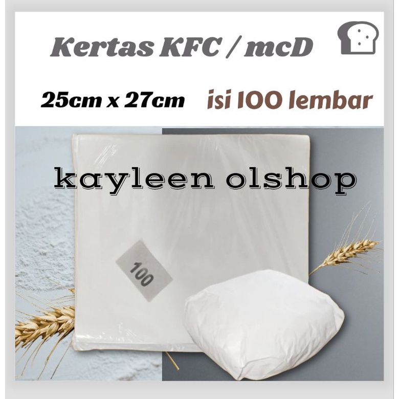 

Kertas Nasi kfc Mcd Kertas Burger Kebab Kertas Bungkus Nasi Putih