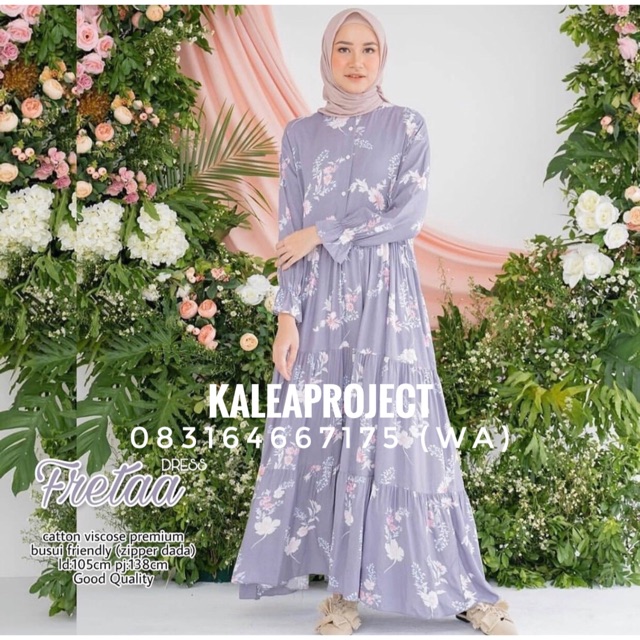 Freeta dress/Moela/Kaleaproject/gamis katun/gamis busui/homeydress/gamis adem/morist/gamis motif