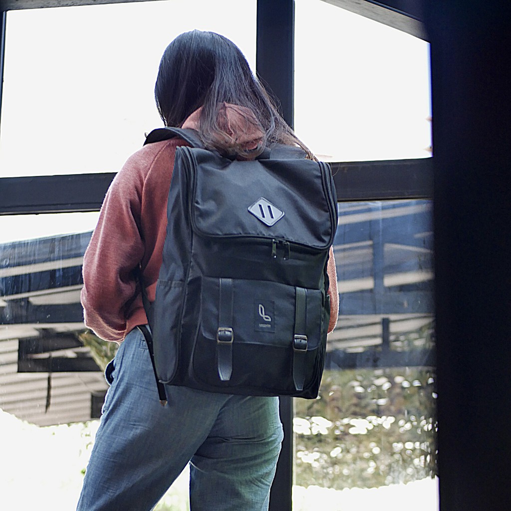 STRUGGLE BLACK |LAZZARDI x FORIND| Tas Ransel Punggung Ori Bag Pria Wanita Backpack Baru Gunung