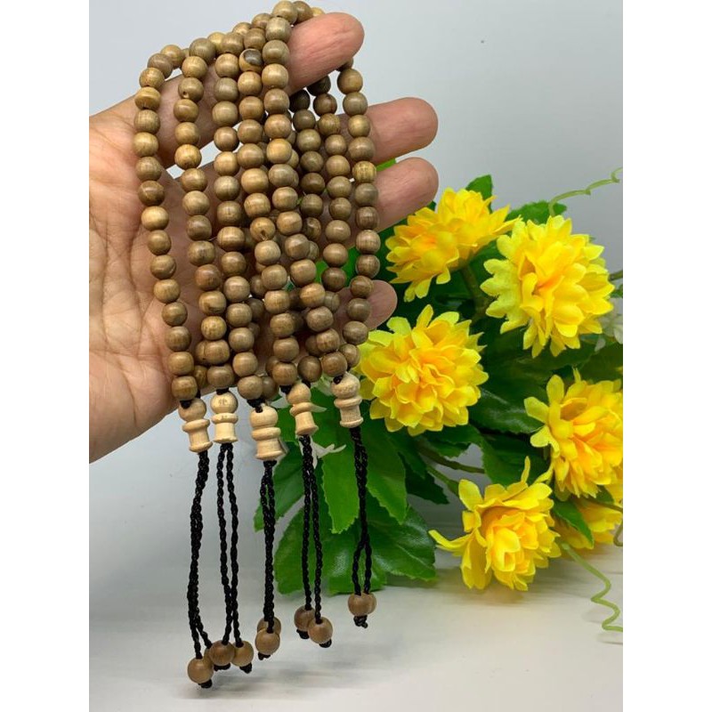 Tasbih 33 Kayu Dewandaru serut Uk 6mm / Gelang Kayu Bertuah Dewandaru / Tasbih Gelang Kayu Dewandaru