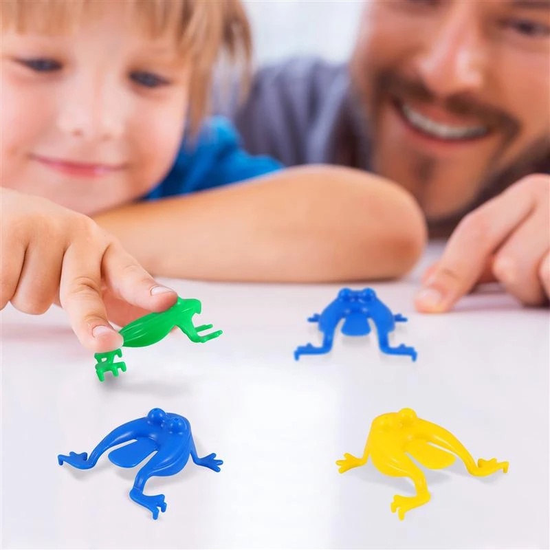 [10Pcs Random Color Kids Jumping Plastic Frog Toy][ Creative Stress Reliever Toys For Boys and Girls ][Children's Birthday Gift]