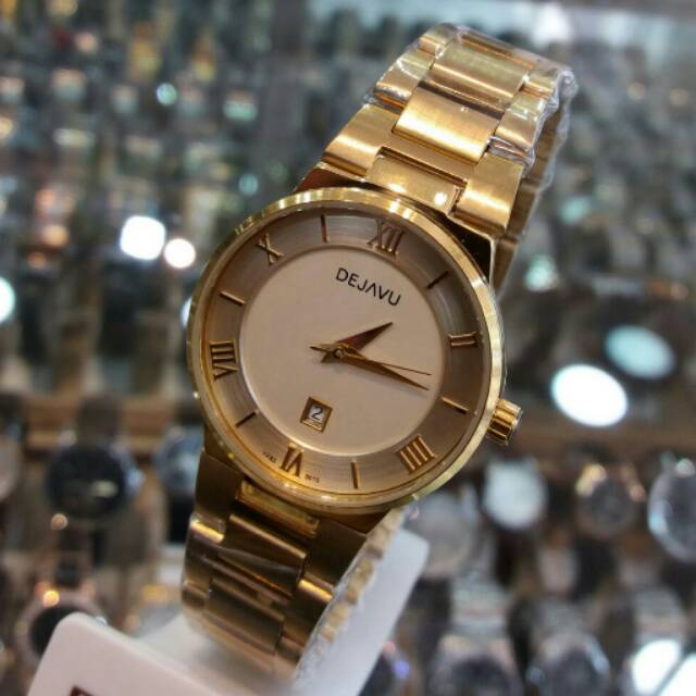 Jam Tangan Dejavu Date On Original Wanita Gold