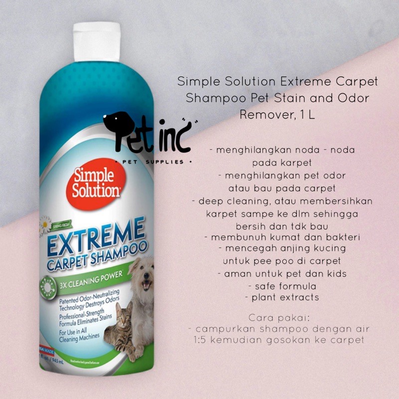 Simple Solution Extreme Carpet Shampoo Pet Stain and Odor Remover 1000ml