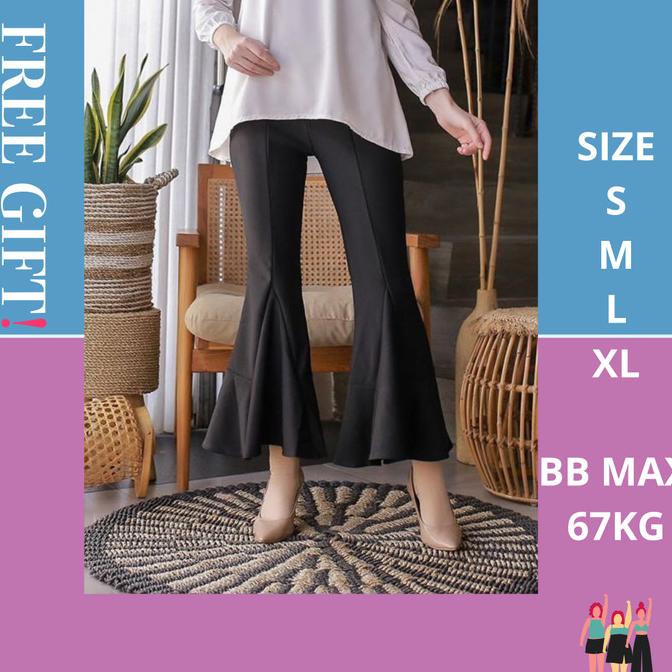 Celana cutbray palazzo pants kulot wanita celana panjang ruflle jumbo _Termurah?Promo