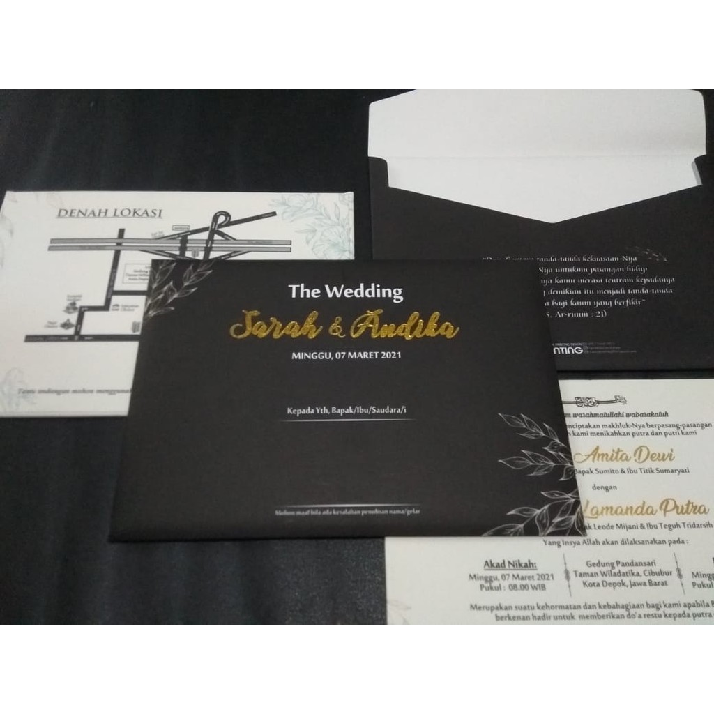 undangan hardcover rustic hitam 14x20