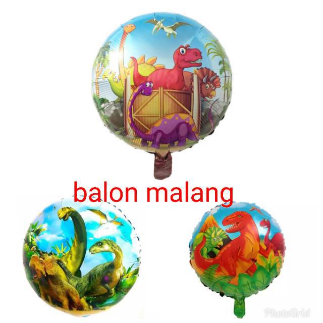 Balon foil Bulat dinosaurus 40cm