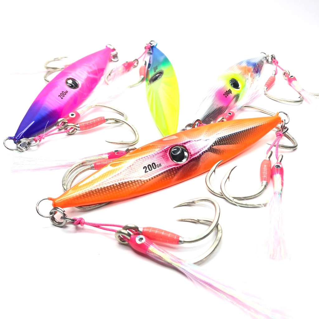 Umpan Lure Metal Jig Diamond Short 200gr GID The Angler Series + 2 Assist Double Hook GID 3/0