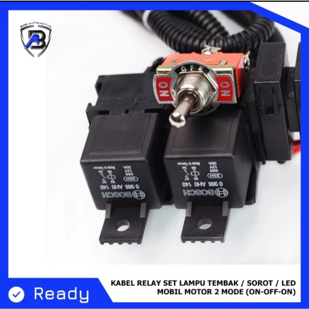 KABEL RELAY SET LAMPU TEMBAK / SOROT / LED - MOBIL &amp; MOTOR - 2 MODE HIGH &amp; LOW