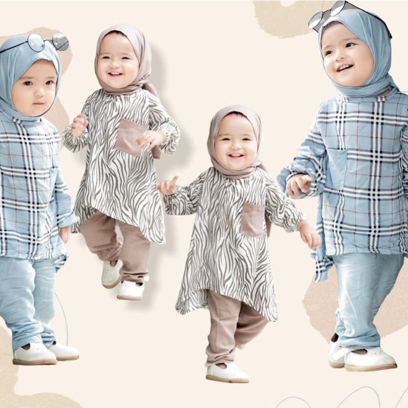 SET TUNIK AZZAHRA / SETELAN HIJAB / BAJU MUSLIM ANAK /