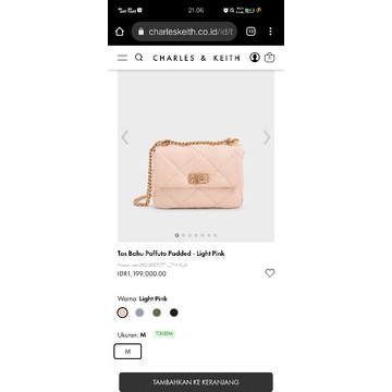 Tas Light Pink charles n keith ori