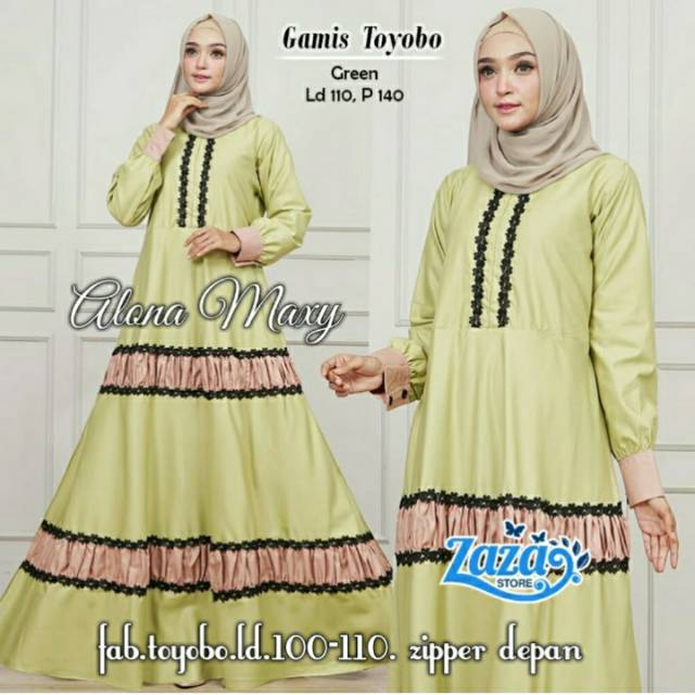 Maxy Dress Muslimah Terbaru Alona Maxy by Zaza